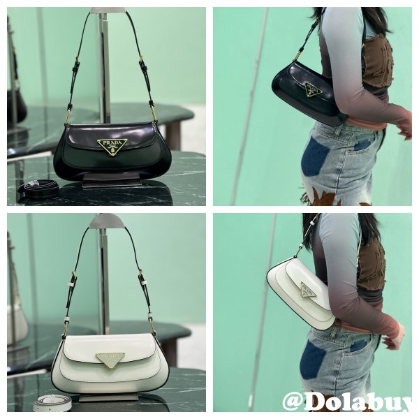 Luxury Prada 1BD345 Flap Calf Leather Shoulder Bag