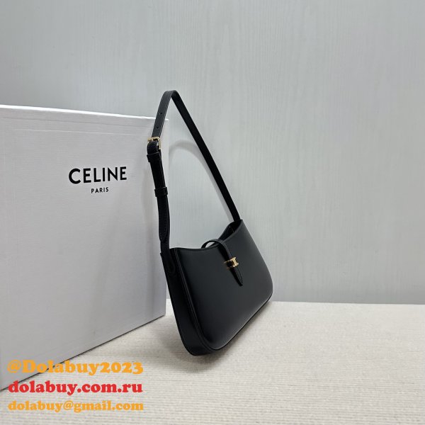Top Celine Tina Shoulder Bag in Triomphe Canvas 123052