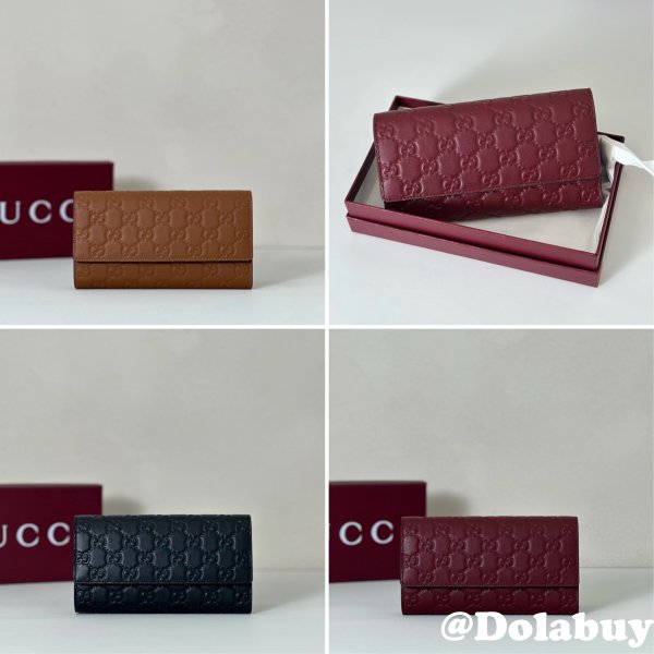 Gucci Rosso Ancora GG Emblem Continental 847210 Wallet
