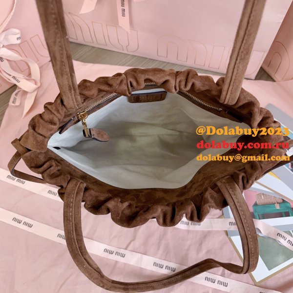 MIU MIU Women Joie Bag Suede Brown tote