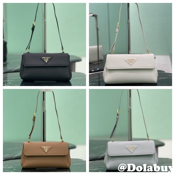 Luxury Prada 1BN022 Flap Grain Leather Shoulder Bag