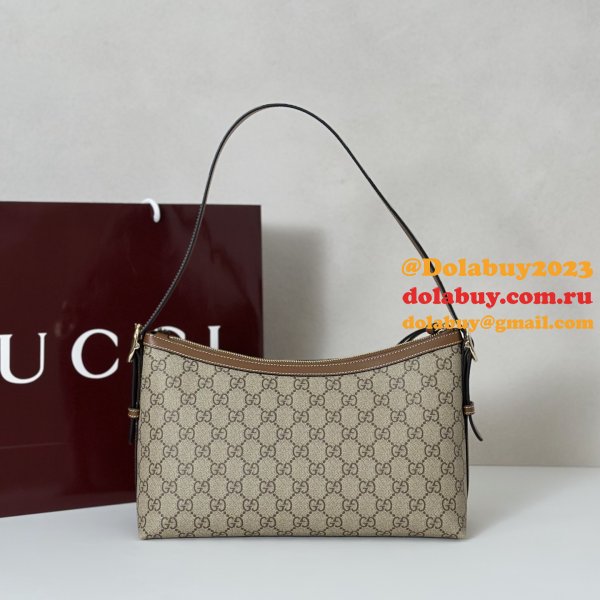 Gucci Luxury 847449 GG Emblem Medium Shoulder Bag