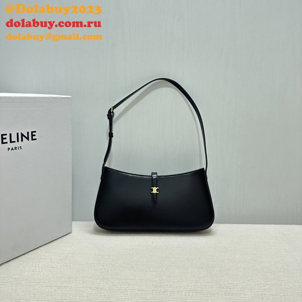 Top Celine Tina Shoulder Bag in Triomphe Canvas 123052