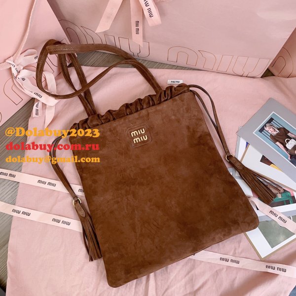 MIU MIU Women Joie Bag Suede Brown tote