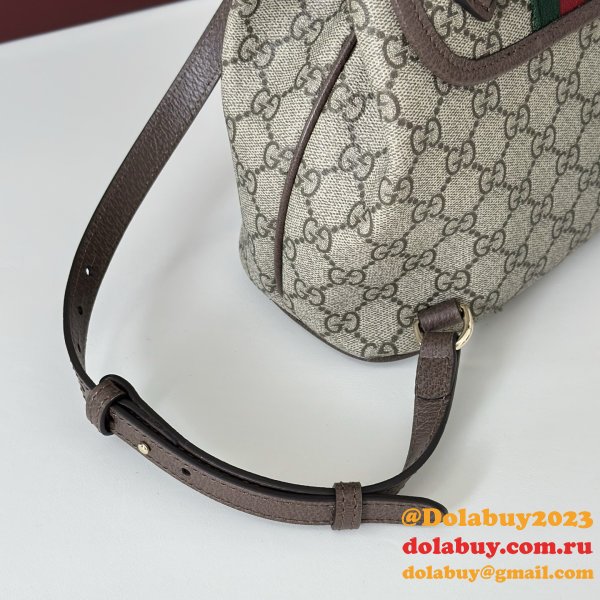 Gucci Ophidia Small Backpack In Beige And Brown GG Fabric 836854 Bag
