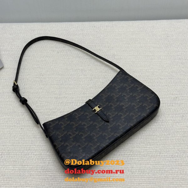 Top Celine Tina Shoulder Bag in Triomphe Canvas 123052