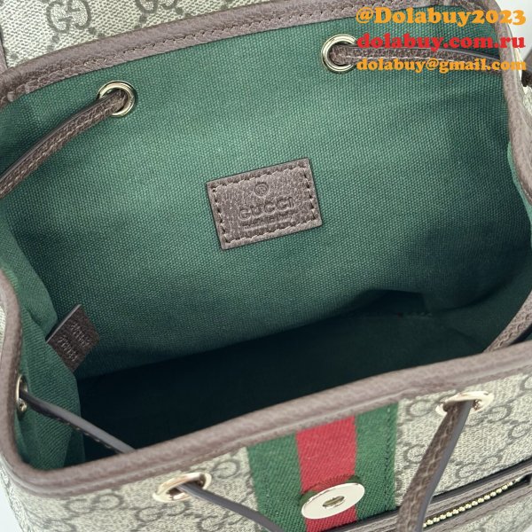 Gucci Ophidia Small Backpack In Beige And Brown GG Fabric 836854 Bag