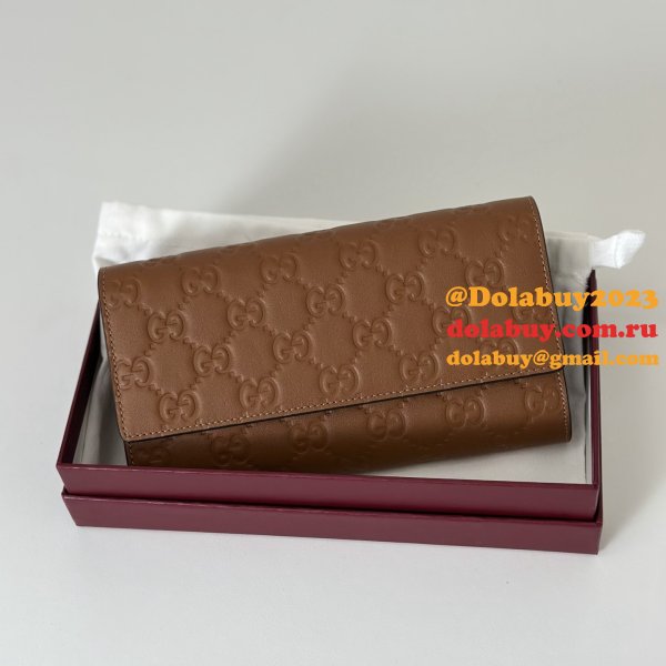 Gucci Rosso Ancora GG Emblem Continental 847210 Wallet
