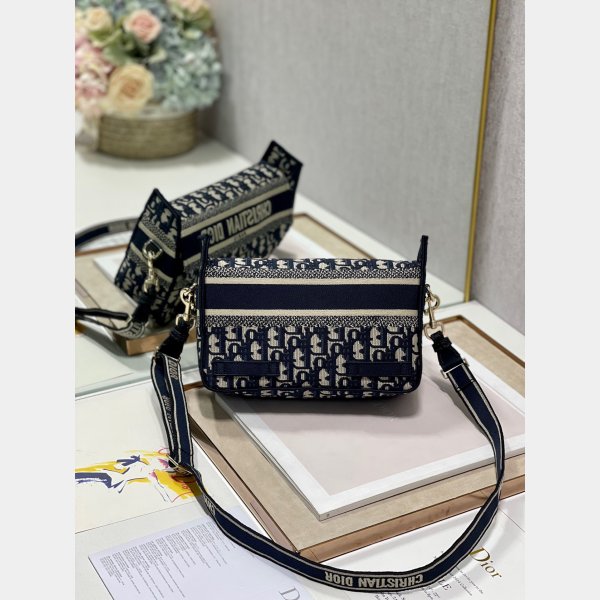 Diorcamp Small Blue Oblique Print Embroidery