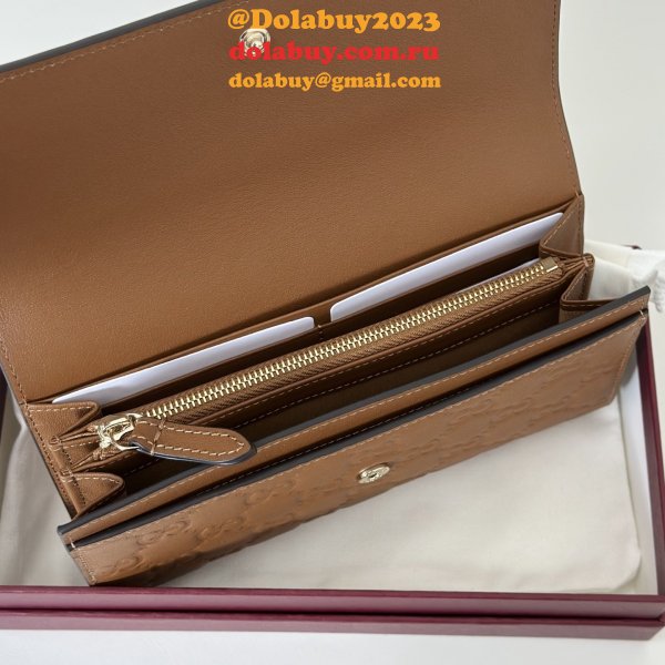 Gucci Rosso Ancora GG Emblem Continental 847210 Wallet
